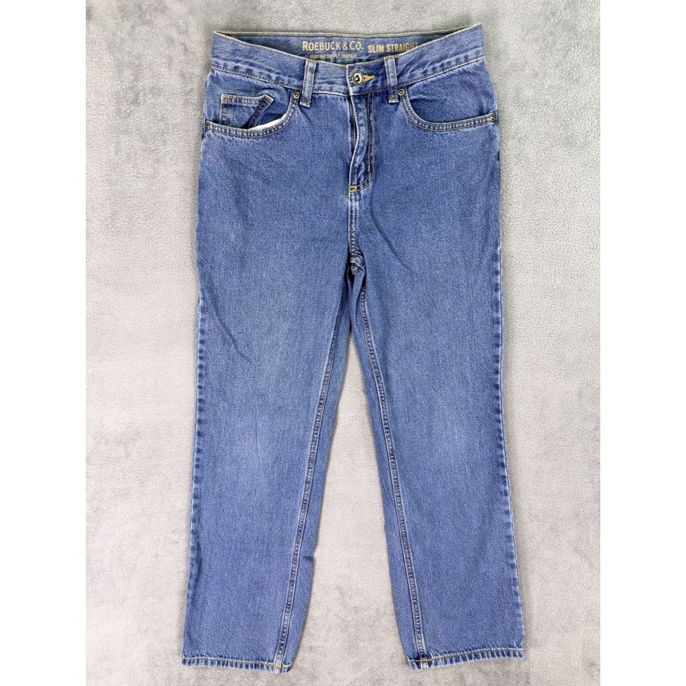 Roebuck & Co Jeans Boys Youth 16 Slim‎ Straight Casual Preppy Medium Wash Denim